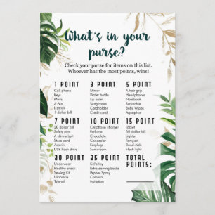 What's in your purse Safari Baby Shower Game Invitation