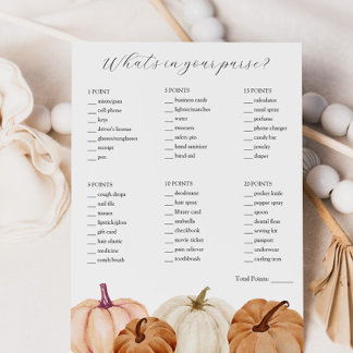 What's in Your Purse Shower Game  Invitation