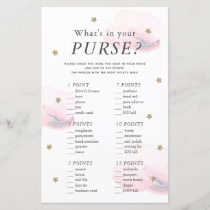 What's in Your Purse Star Pink Baby Shower Game