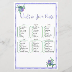 What's In Your Purse Succulent Bridal Shower Game