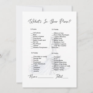 What's In Your Purse Wedding Dress Bridal Shower Invitation