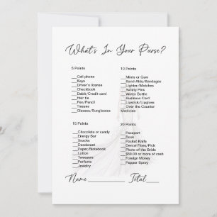 What's In Your Purse Wedding Dress Bridal Shower Invitation