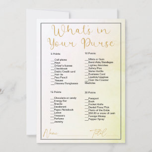 What's In Your Purse Yellow Ombre Bridal Shower Invitation