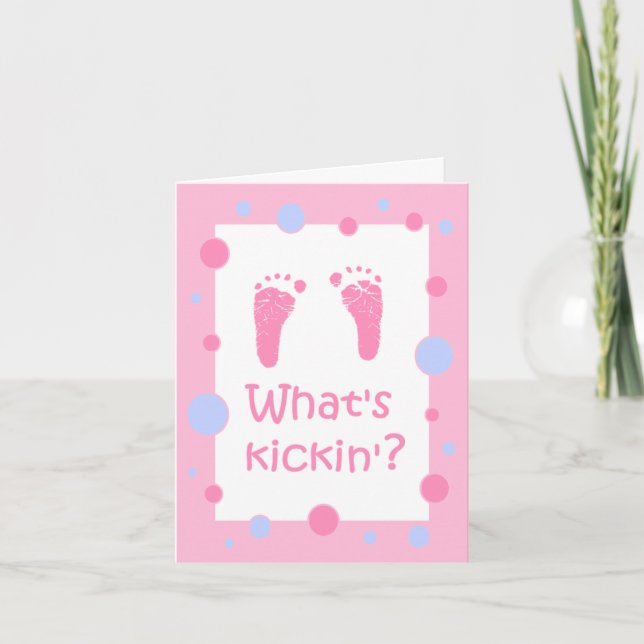 What's Kickin' baby shower invitation (Front)