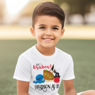 "What's Kraken" Octopus Pirate Children's Birthday Toddler T-Shirt