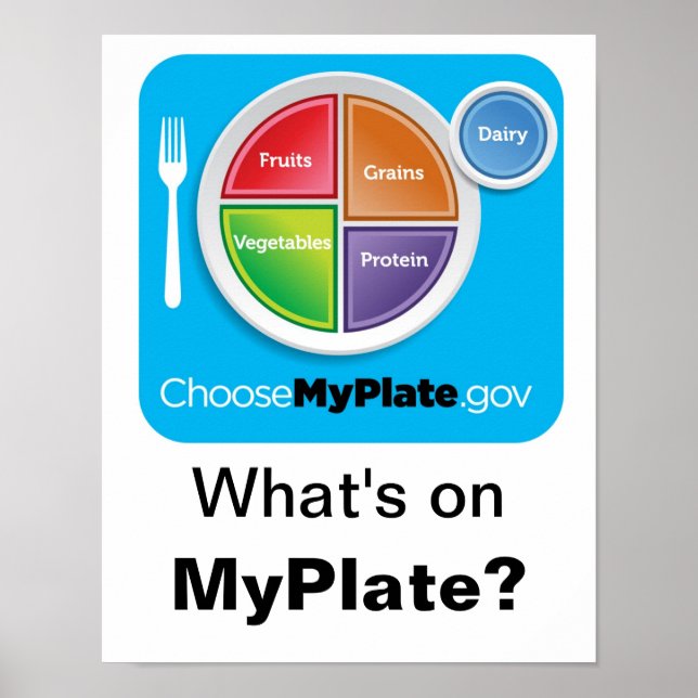 What's on MyPlate? Poster - Blue on White (Front)