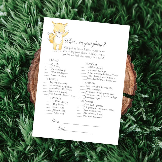 What's On Your Phone Baby Sprinkle Game Card (Creator Uploaded)