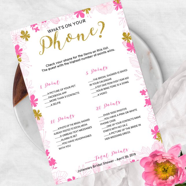 What's on Your Phone Bridal Shower Game Invitation (Creator Uploaded)