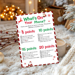  What's on Your Phone Christmas Party game card