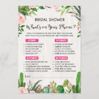 What's on Your Phone Fiesta Bridal Shower Game