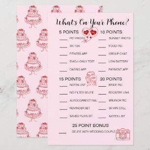 What's on Your Phone Game - Bridal Shower Activity