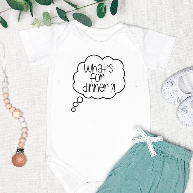 What's or dinner? Fun quote Baby Jersey Bodysuit (Creator Uploaded)
