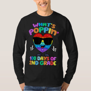 What's Poppin' 100 Days Of Second Grade Pop It Pus T-Shirt