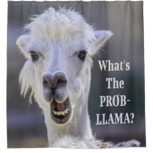 What's The Prob- Llama ? Cute Funny LLAMA Shower Curtain