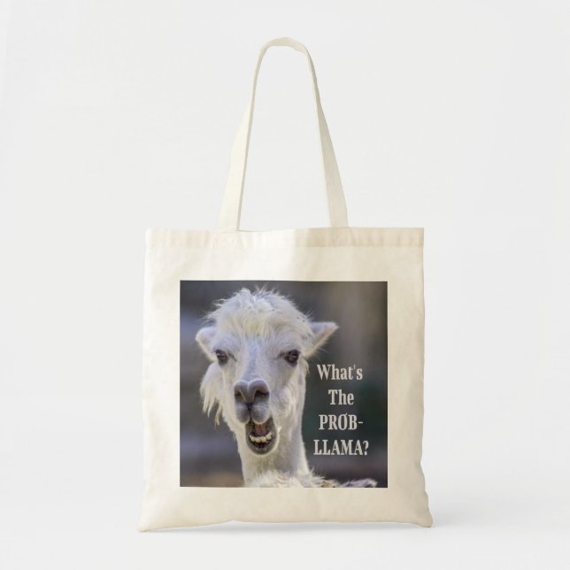 What's The Prob- Llama ? Cute Funny LLAMA Tote Bag (Front)