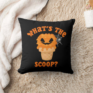 What's The Scoop Gender Reveal Halloween Ice Cream Cushion