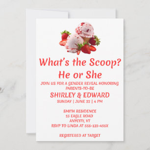 What's the Scoop Gender Reveal Invitation