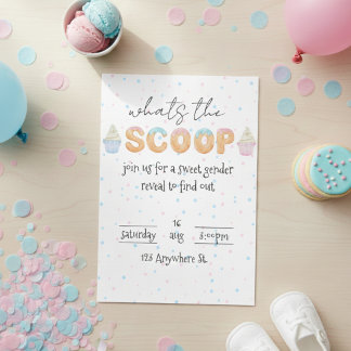 Whats the scoop? Gender reveal invitation