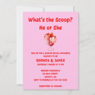 What's the Scoop Gender Reveal Invitation