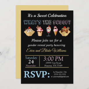What's the Scoop Gender Reveal Invitation