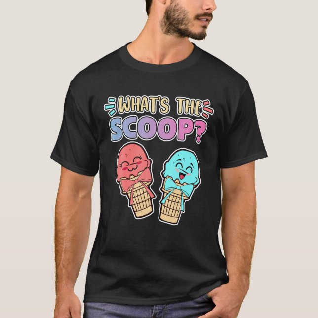 What's The Scoop Ice Cream Gender Reveal Baby Anno T-Shirt (Front)
