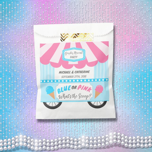 What's The Scoop Ice Cream Parlour Gender Reveal Favour Bags (Creator Uploaded)