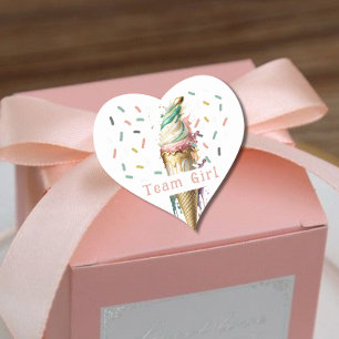 What's the scoop Its a Girl Heart Sticker