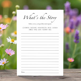 What's the Story Bridal Shower Game Card