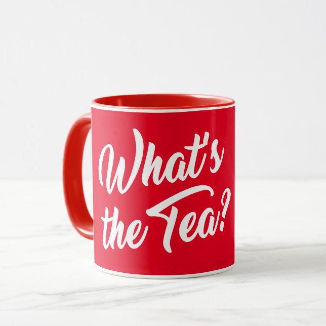 WHAT'S THE TEA? MUG (Front Left)