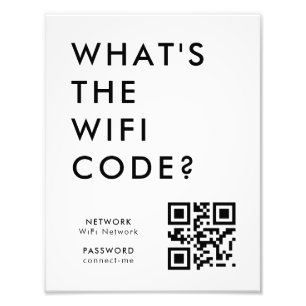 What's the WiFi Code?   QR Code Scan to Connect  Photo Print