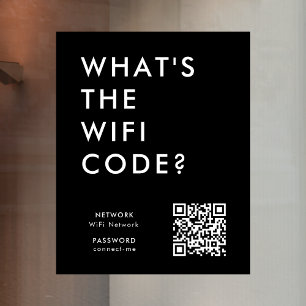 What's the WiFi Code?   Wifi Network QR Code Black
