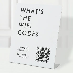 What's the WiFi Code?   Wifi Network QR Code Pedestal Sign