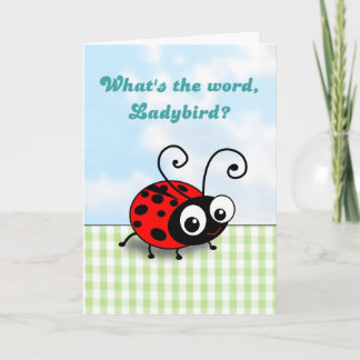Whats the word ladybird - funny ladybug card