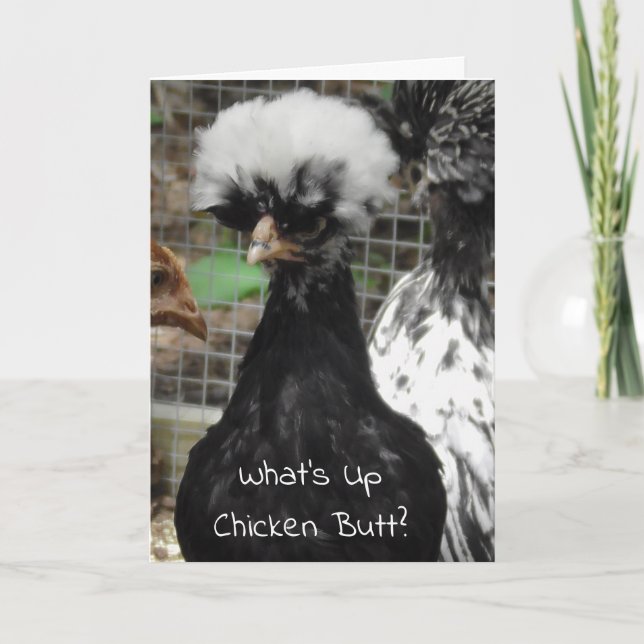 What's Up Chicken Butt Funny Just Saying Hi Card (Front)