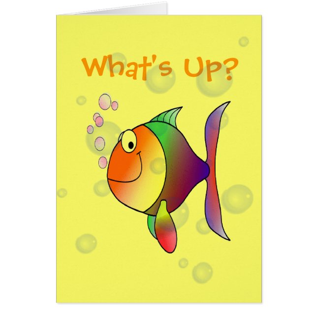 What's Up Colourful Fish & Bubbles Custom Wording (Front)