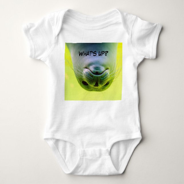 What's Up funny seal Baby bodysuit, Baby Bodysuit (Front)