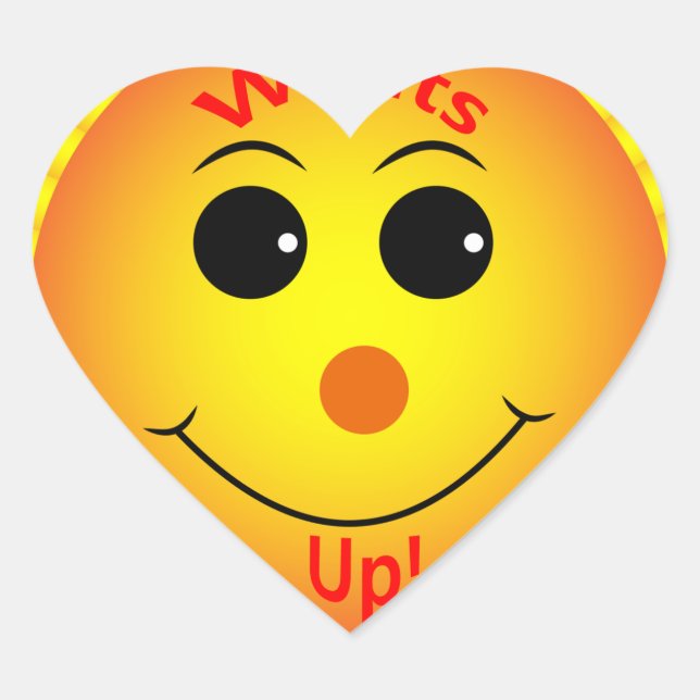 Whats Up ! Heart Sticker (Front)