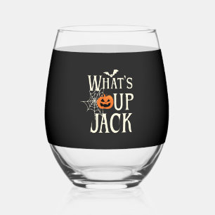 What's Up Jack Halloween Stemless Wine Glass