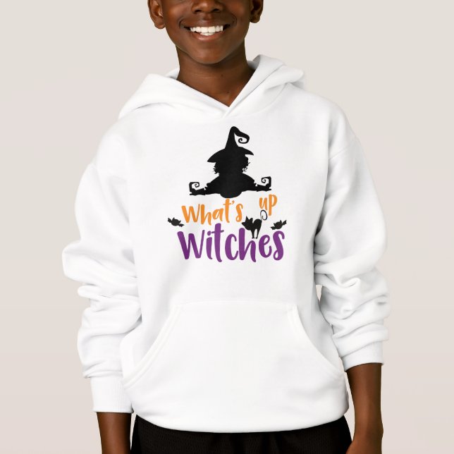 What's Up Witches, Witch, Cat, Bats, Halloween (Front)