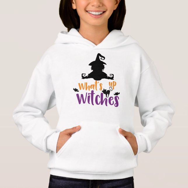 What's Up Witches, Witch, Cat, Bats, Halloween (Front)
