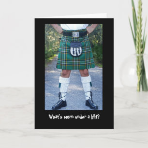 What's worn under a kilt? card