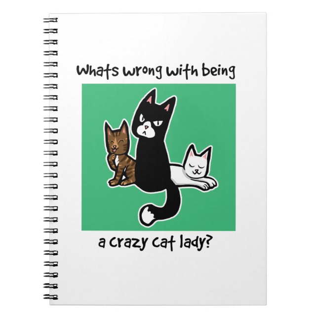 Whats wrong with being a crazy cat lady notebook (Front)