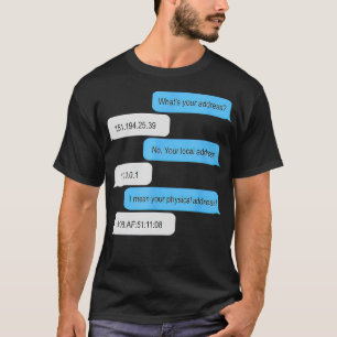 Whats Your Address Funny Networking Computer Nerd  T-Shirt