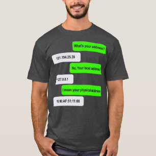 Whats Your Address Funny Networking Computer T-Shirt