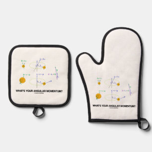 What's Your Angular Momentum? Physics Diagrams Oven Mitt & Pot Holder Set