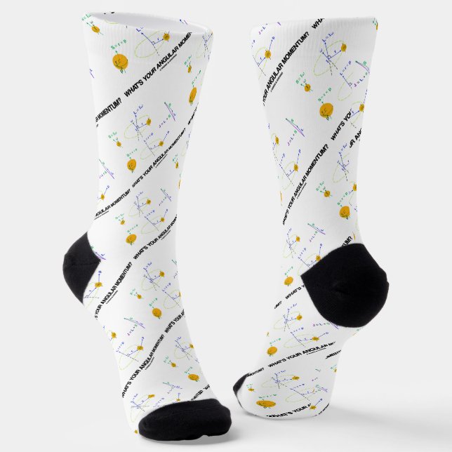 What's Your Angular Momentum? Physics Diagrams Socks (Angled)