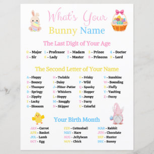 What's Your Bunny Name Game