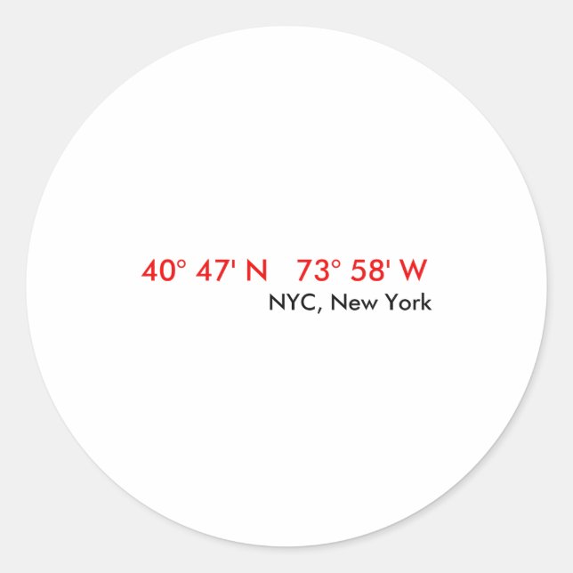 Whats Your Coordinates _1  Classic Round Sticker (Front)