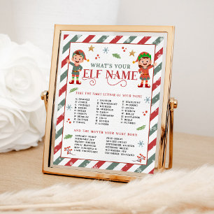 What's your Elf Name Christmas Party Game Poster