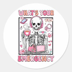 What's Your Emergency Valentines Day 911 Dispatche Classic Round Sticker